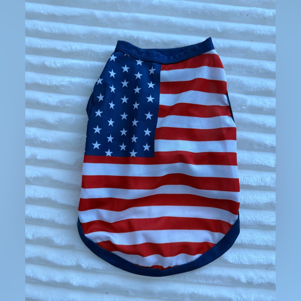 American Flag Sleeveless Pet Shirt - Red, White & Blue
